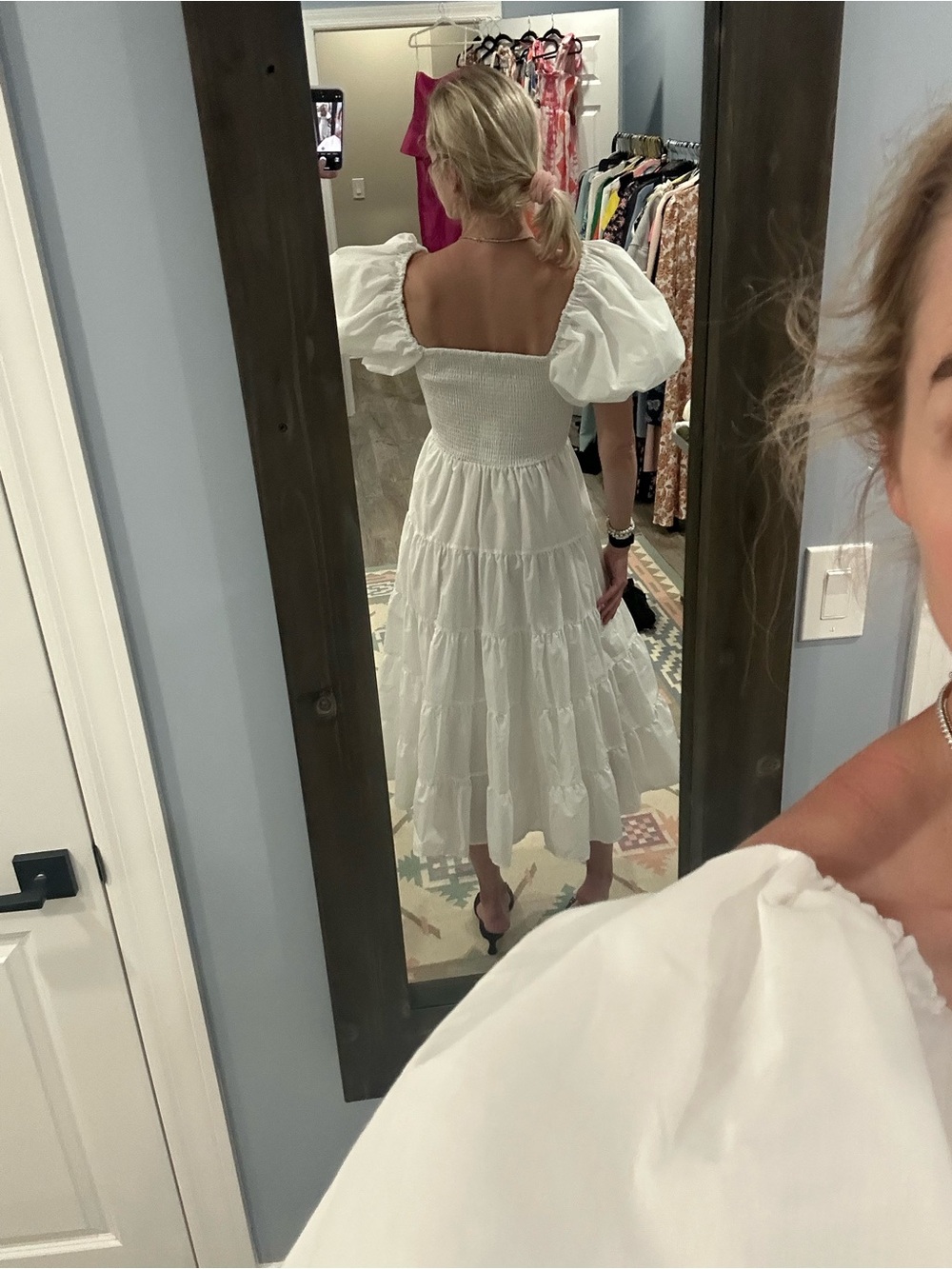 Petal & Pup White Puff Sleeve Tiered Maxi Dress - Picture 3 of 4